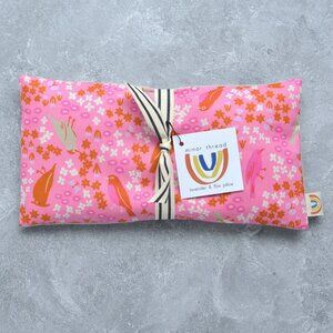 Backyard Birds Pink Floral Cotton Weighted Eye Pillow Hot/Cold Pack